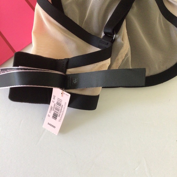 VICTORIAS SECRET BLACK LINED DEMI BRA NWT 34DDD - Picture 13 of 15